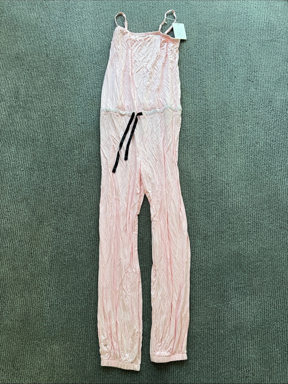 Katie J NYC Pale Pink Sleeveless Drawstring Jumpsuit